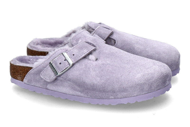 Birkenstock Damen Clogs gefuttert BOSTON SHEARLING purple fog